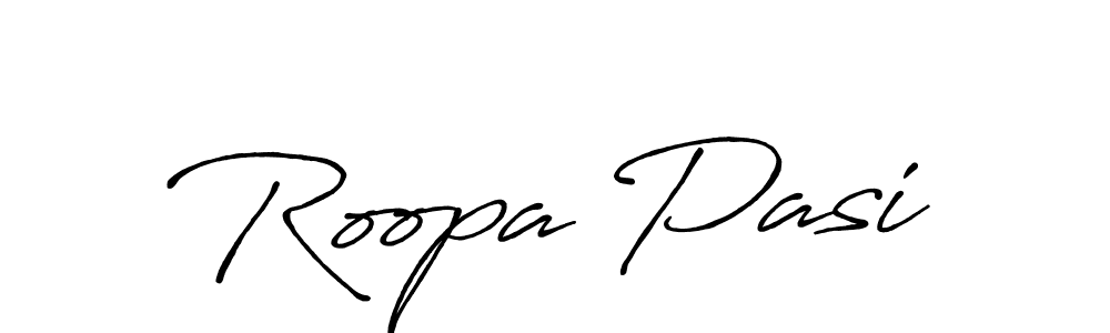 Antro_Vectra_Bolder is a professional signature style that is perfect for those who want to add a touch of class to their signature. It is also a great choice for those who want to make their signature more unique. Get Roopa Pasi name to fancy signature for free. Roopa Pasi signature style 7 images and pictures png