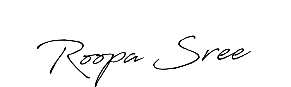 The best way (Antro_Vectra_Bolder) to make a short signature is to pick only two or three words in your name. The name Roopa Sree include a total of six letters. For converting this name. Roopa Sree signature style 7 images and pictures png