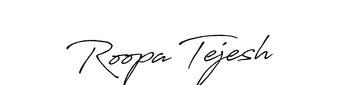 Create a beautiful signature design for name Roopa Tejesh. With this signature (Antro_Vectra_Bolder) fonts, you can make a handwritten signature for free. Roopa Tejesh signature style 7 images and pictures png