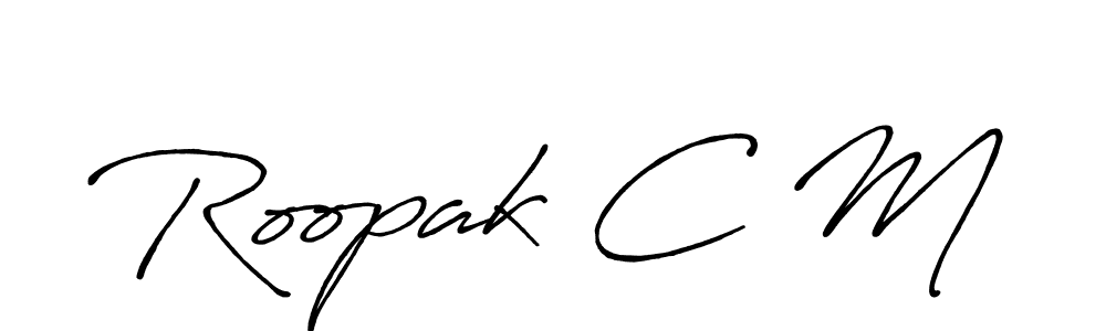 Design your own signature with our free online signature maker. With this signature software, you can create a handwritten (Antro_Vectra_Bolder) signature for name Roopak C M. Roopak C M signature style 7 images and pictures png