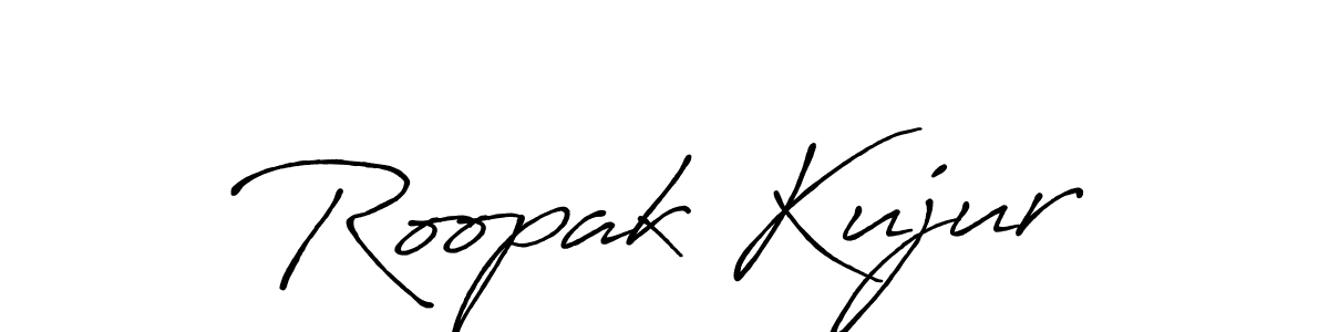 How to make Roopak Kujur name signature. Use Antro_Vectra_Bolder style for creating short signs online. This is the latest handwritten sign. Roopak Kujur signature style 7 images and pictures png