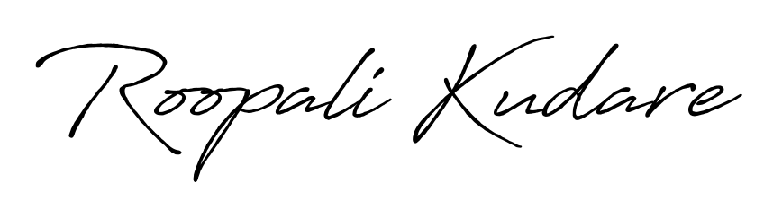 A modern signature idea for name Roopali Kudare using Antro_Vectra_Bolder font. Clean strokes and elegant curves make it stand out instantly. Roopali Kudare signature style 7 images and pictures png