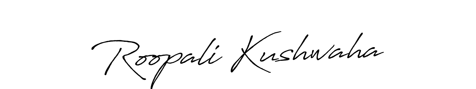 Roopali Kushwaha stylish signature style. Best Handwritten Sign (Antro_Vectra_Bolder) for my name. Handwritten Signature Collection Ideas for my name Roopali Kushwaha. Roopali Kushwaha signature style 7 images and pictures png