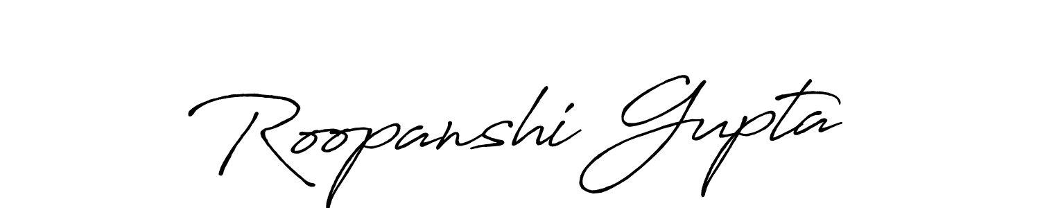 How to make Roopanshi Gupta signature? Antro_Vectra_Bolder is a professional autograph style. Create handwritten signature for Roopanshi Gupta name. Roopanshi Gupta signature style 7 images and pictures png