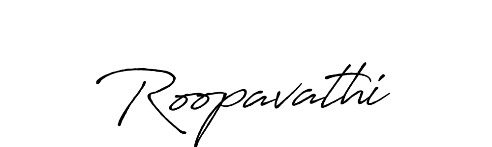 How to make Roopavathi name signature. Use Antro_Vectra_Bolder style for creating short signs online. This is the latest handwritten sign. Roopavathi signature style 7 images and pictures png