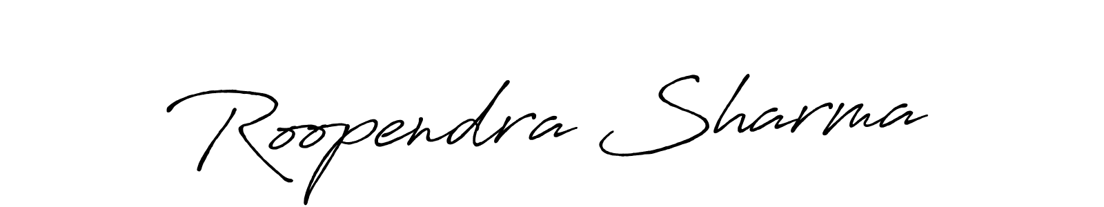 Use a signature maker to create a handwritten signature online. With this signature software, you can design (Antro_Vectra_Bolder) your own signature for name Roopendra Sharma. Roopendra Sharma signature style 7 images and pictures png