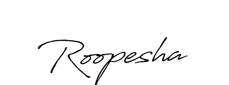 Similarly Antro_Vectra_Bolder is the best handwritten signature design. Signature creator online .You can use it as an online autograph creator for name Roopesha. Roopesha signature style 7 images and pictures png