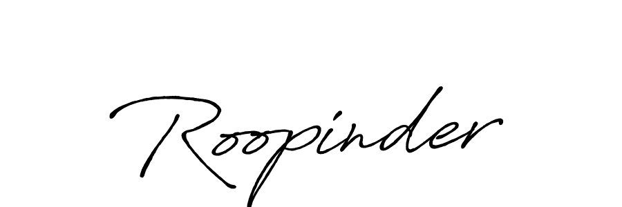 Design your own signature with our free online signature maker. With this signature software, you can create a handwritten (Antro_Vectra_Bolder) signature for name Roopinder. Roopinder signature style 7 images and pictures png