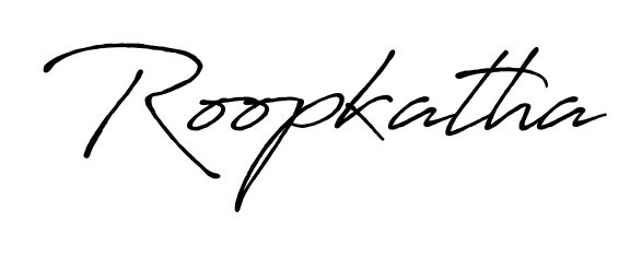 Enhance your business communications with Roopkatha signature in Antro_Vectra_Bolder lettering. Clean, modern, and universally compatible. Roopkatha signature style 7 images and pictures png