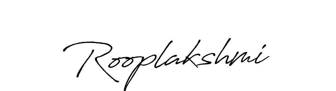 Make a beautiful signature design for name Rooplakshmi. With this signature (Antro_Vectra_Bolder) style, you can create a handwritten signature for free. Rooplakshmi signature style 7 images and pictures png