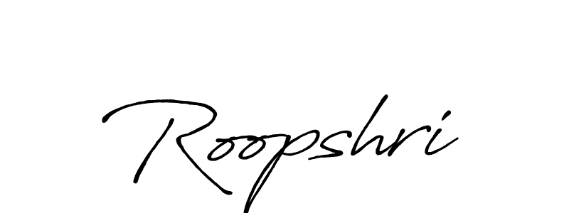 if you are searching for the best signature style for your name Roopshri. so please give up your signature search. here we have designed multiple signature styles  using Antro_Vectra_Bolder. Roopshri signature style 7 images and pictures png