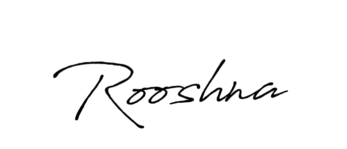 Create a beautiful signature design for name Rooshna. With this signature (Antro_Vectra_Bolder) fonts, you can make a handwritten signature for free. Rooshna signature style 7 images and pictures png