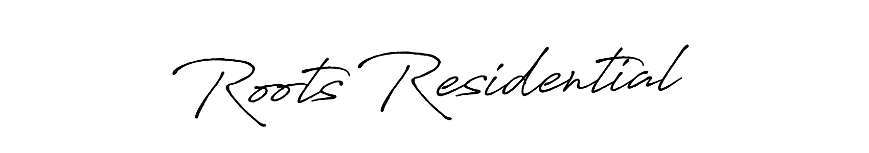 Use a signature maker to create a handwritten signature online. With this signature software, you can design (Antro_Vectra_Bolder) your own signature for name Roots Residential. Roots Residential signature style 7 images and pictures png
