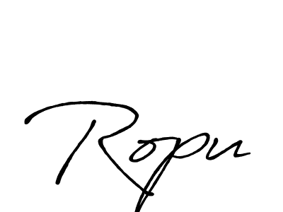 How to make Ropu signature? Antro_Vectra_Bolder is a professional autograph style. Create handwritten signature for Ropu name. Ropu signature style 7 images and pictures png