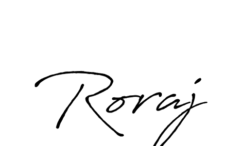 Design your own signature with our free online signature maker. With this signature software, you can create a handwritten (Antro_Vectra_Bolder) signature for name Roraj. Roraj signature style 7 images and pictures png
