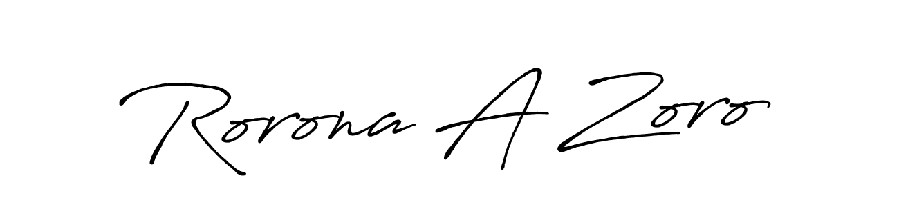 How to make Rorona A Zoro name signature. Use Antro_Vectra_Bolder style for creating short signs online. This is the latest handwritten sign. Rorona A Zoro signature style 7 images and pictures png