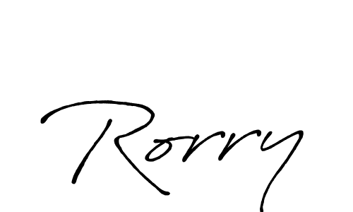 Create a beautiful signature design for name Rorry. With this signature (Antro_Vectra_Bolder) fonts, you can make a handwritten signature for free. Rorry signature style 7 images and pictures png