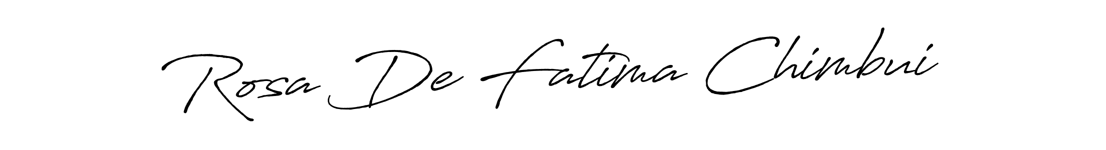 Make a beautiful signature design for name Rosa De Fatima Chimbui. With this signature (Antro_Vectra_Bolder) style, you can create a handwritten signature for free. Rosa De Fatima Chimbui signature style 7 images and pictures png