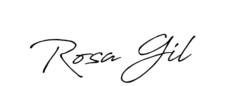How to make Rosa Gil signature? Antro_Vectra_Bolder is a professional autograph style. Create handwritten signature for Rosa Gil name. Rosa Gil signature style 7 images and pictures png
