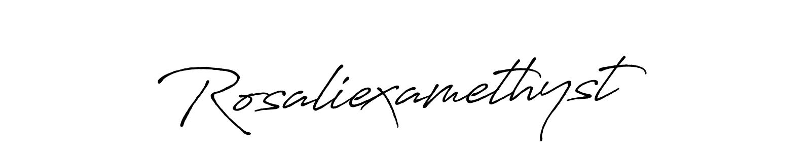 Make a beautiful signature design for name Rosaliexamethyst. With this signature (Antro_Vectra_Bolder) style, you can create a handwritten signature for free. Rosaliexamethyst signature style 7 images and pictures png