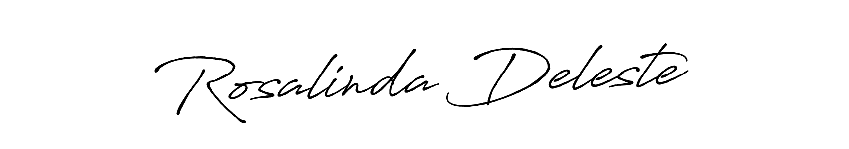 How to make Rosalinda Deleste name signature. Use Antro_Vectra_Bolder style for creating short signs online. This is the latest handwritten sign. Rosalinda Deleste signature style 7 images and pictures png