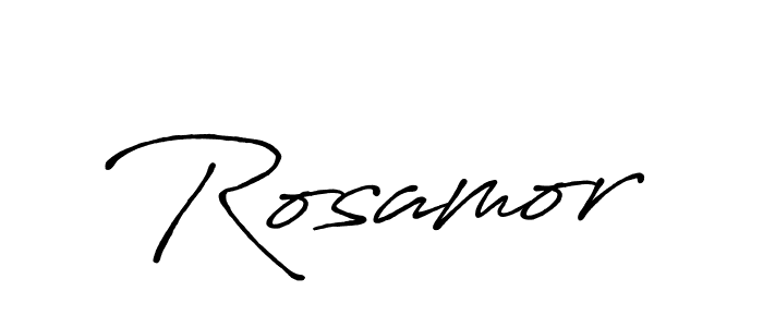 Use a signature maker to create a handwritten signature online. With this signature software, you can design (Antro_Vectra_Bolder) your own signature for name Rosamor. Rosamor signature style 7 images and pictures png