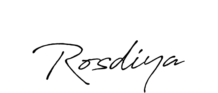 How to make Rosdiya name signature. Use Antro_Vectra_Bolder style for creating short signs online. This is the latest handwritten sign. Rosdiya signature style 7 images and pictures png