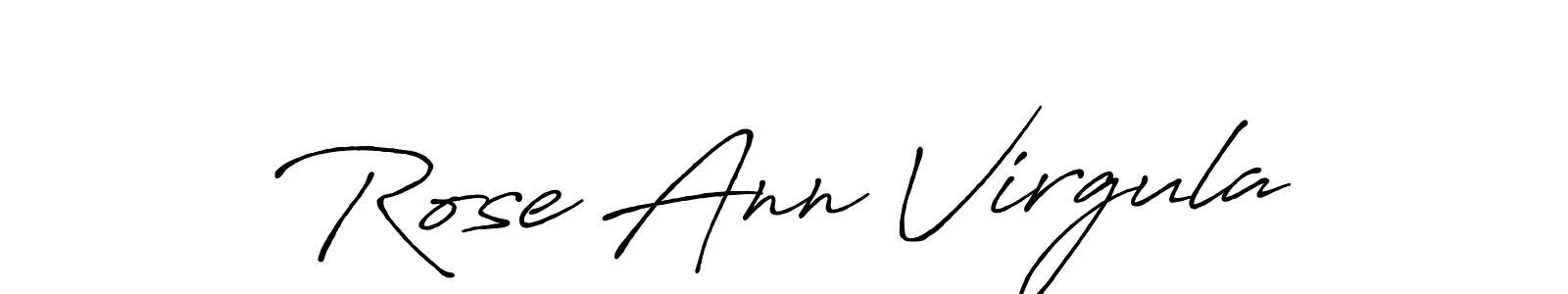 Create a beautiful signature design for name Rose Ann Virgula. With this signature (Antro_Vectra_Bolder) fonts, you can make a handwritten signature for free. Rose Ann Virgula signature style 7 images and pictures png