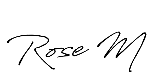 Also we have Rose M name is the best signature style. Create professional handwritten signature collection using Antro_Vectra_Bolder autograph style. Rose M signature style 7 images and pictures png