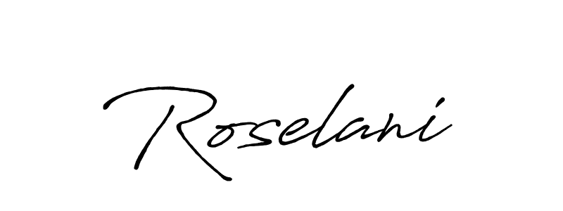 How to make Roselani name signature. Use Antro_Vectra_Bolder style for creating short signs online. This is the latest handwritten sign. Roselani signature style 7 images and pictures png