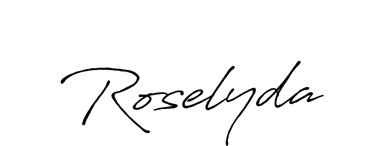 Create a beautiful signature design for name Roselyda. With this signature (Antro_Vectra_Bolder) fonts, you can make a handwritten signature for free. Roselyda signature style 7 images and pictures png