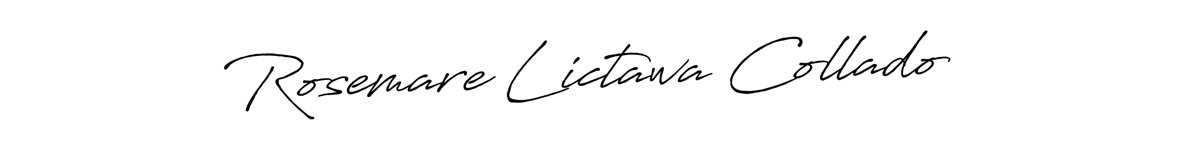 How to Draw Rosemare Lictawa Collado signature style? Antro_Vectra_Bolder is a latest design signature styles for name Rosemare Lictawa Collado. Rosemare Lictawa Collado signature style 7 images and pictures png