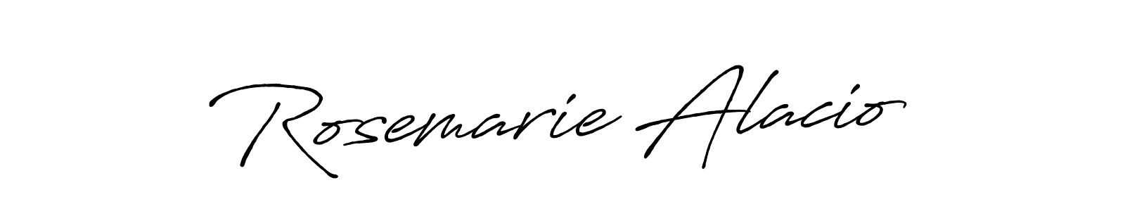 Create a beautiful signature design for name Rosemarie Alacio. With this signature (Antro_Vectra_Bolder) fonts, you can make a handwritten signature for free. Rosemarie Alacio signature style 7 images and pictures png