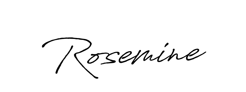 The best way (Antro_Vectra_Bolder) to make a short signature is to pick only two or three words in your name. The name Rosemine include a total of six letters. For converting this name. Rosemine signature style 7 images and pictures png