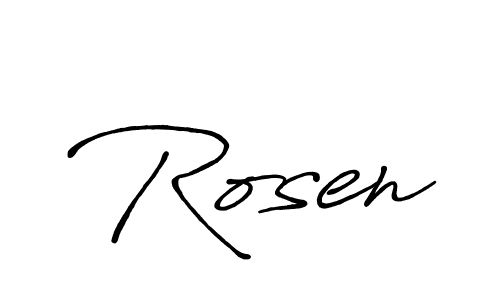 Use a signature maker to create a handwritten signature online. With this signature software, you can design (Antro_Vectra_Bolder) your own signature for name Rosen. Rosen signature style 7 images and pictures png