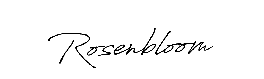 How to make Rosenbloom name signature. Use Antro_Vectra_Bolder style for creating short signs online. This is the latest handwritten sign. Rosenbloom signature style 7 images and pictures png