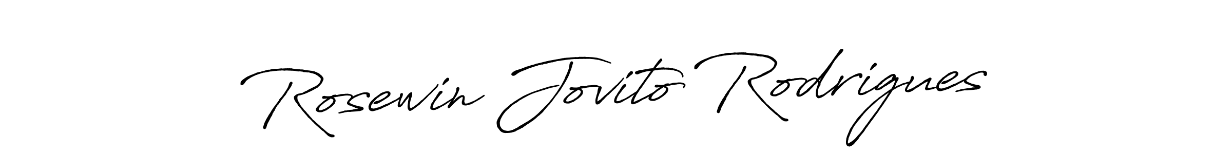Antro_Vectra_Bolder is a professional signature style that is perfect for those who want to add a touch of class to their signature. It is also a great choice for those who want to make their signature more unique. Get Rosewin Jovito Rodrigues name to fancy signature for free. Rosewin Jovito Rodrigues signature style 7 images and pictures png
