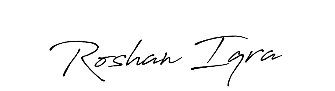 Create a beautiful signature design for name Roshan Iqra. With this signature (Antro_Vectra_Bolder) fonts, you can make a handwritten signature for free. Roshan Iqra signature style 7 images and pictures png