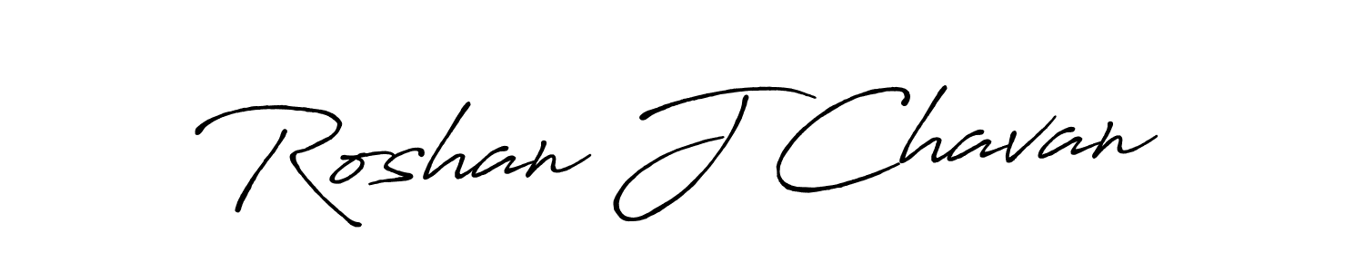 How to make Roshan J Chavan name signature. Use Antro_Vectra_Bolder style for creating short signs online. This is the latest handwritten sign. Roshan J Chavan signature style 7 images and pictures png