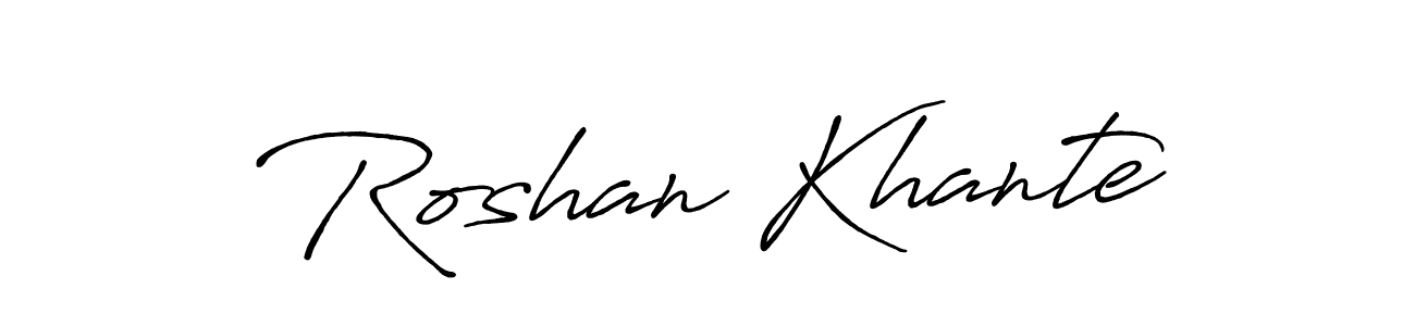 The best way (Antro_Vectra_Bolder) to make a short signature is to pick only two or three words in your name. The name Roshan Khante include a total of six letters. For converting this name. Roshan Khante signature style 7 images and pictures png