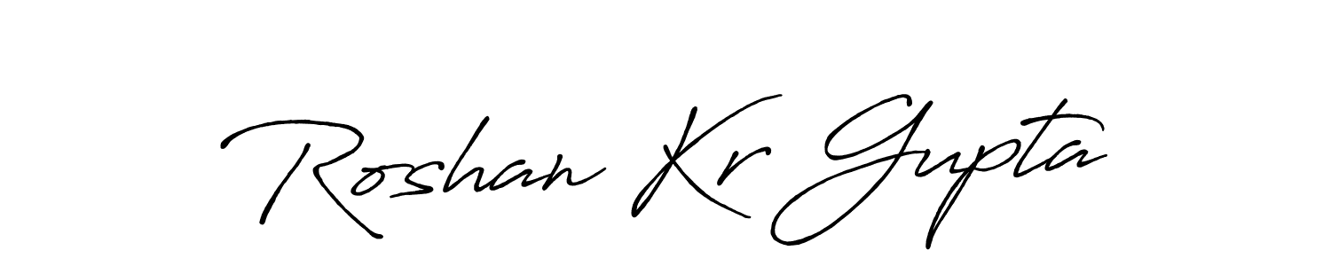 How to make Roshan Kr Gupta name signature. Use Antro_Vectra_Bolder style for creating short signs online. This is the latest handwritten sign. Roshan Kr Gupta signature style 7 images and pictures png