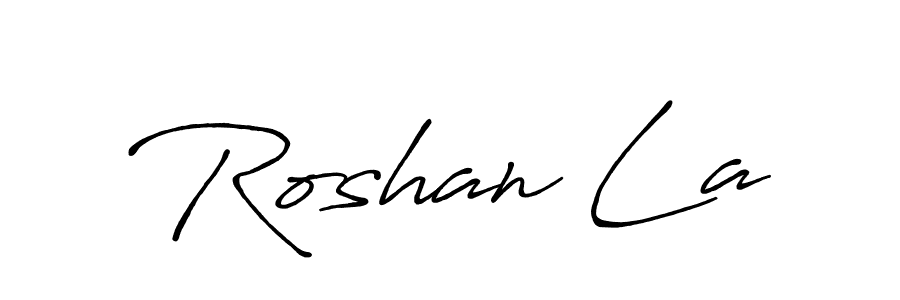 The best way (Antro_Vectra_Bolder) to make a short signature is to pick only two or three words in your name. The name Roshan La include a total of six letters. For converting this name. Roshan La signature style 7 images and pictures png