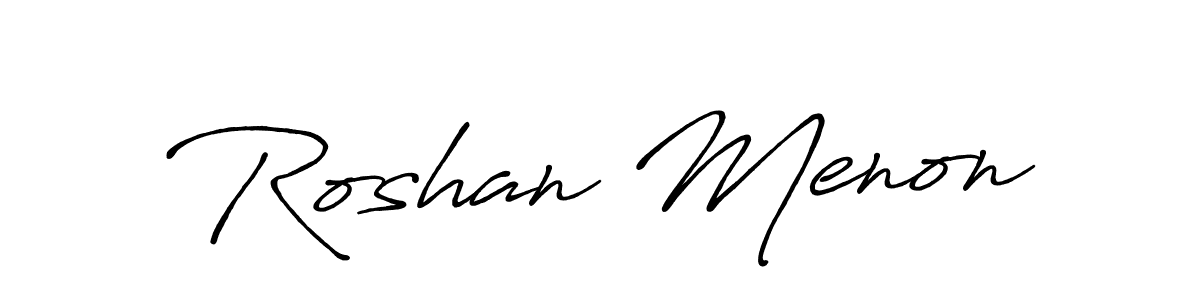 if you are searching for the best signature style for your name Roshan Menon. so please give up your signature search. here we have designed multiple signature styles  using Antro_Vectra_Bolder. Roshan Menon signature style 7 images and pictures png