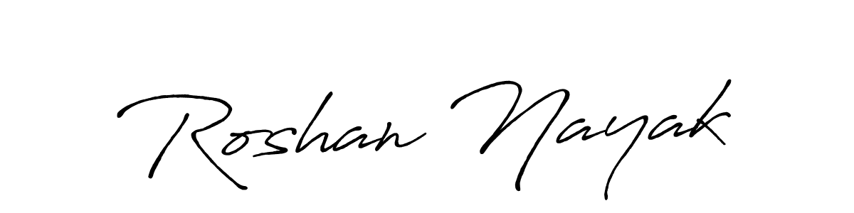 How to make Roshan Nayak name signature. Use Antro_Vectra_Bolder style for creating short signs online. This is the latest handwritten sign. Roshan Nayak signature style 7 images and pictures png