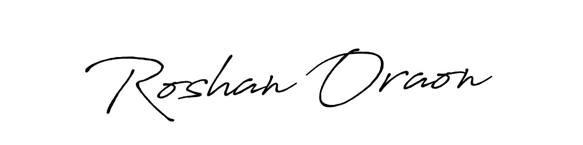 How to make Roshan Oraon name signature. Use Antro_Vectra_Bolder style for creating short signs online. This is the latest handwritten sign. Roshan Oraon signature style 7 images and pictures png