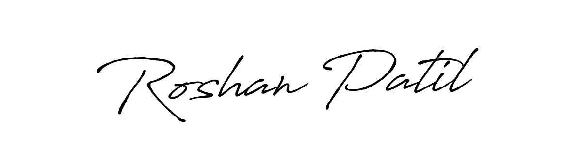 Make a beautiful signature design for name Roshan Patil. With this signature (Antro_Vectra_Bolder) style, you can create a handwritten signature for free. Roshan Patil signature style 7 images and pictures png