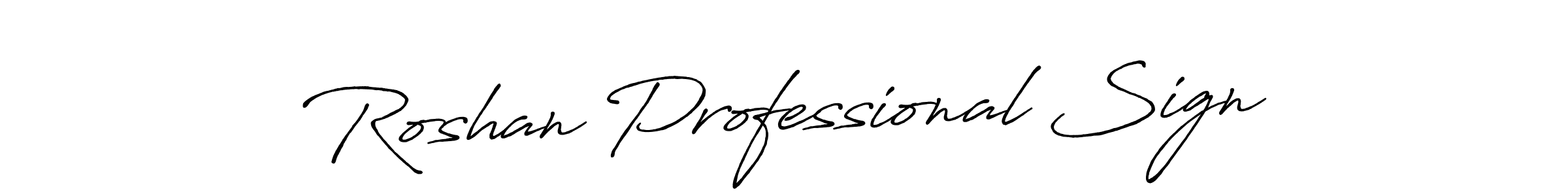 Create a beautiful signature design for name Roshan Professional Sign. With this signature (Antro_Vectra_Bolder) fonts, you can make a handwritten signature for free. Roshan Professional Sign signature style 7 images and pictures png