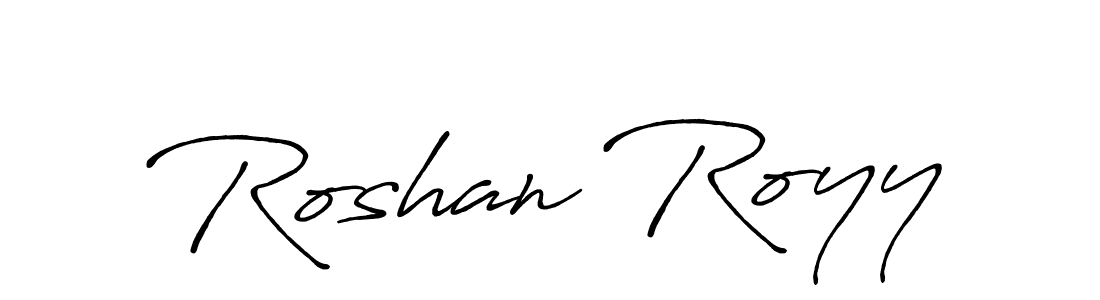 How to make Roshan Royy name signature. Use Antro_Vectra_Bolder style for creating short signs online. This is the latest handwritten sign. Roshan Royy signature style 7 images and pictures png
