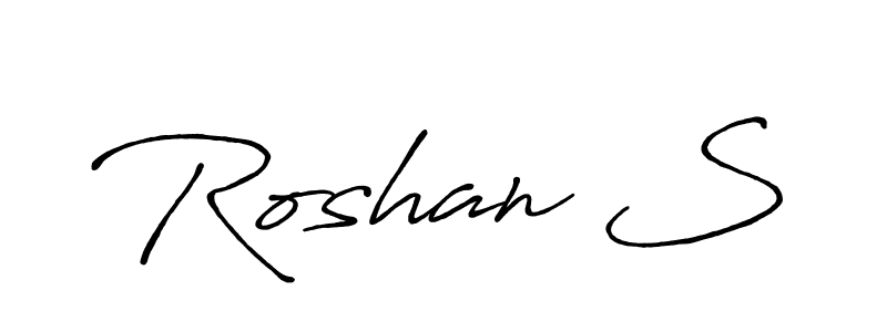 Also You can easily find your signature by using the search form. We will create Roshan S name handwritten signature images for you free of cost using Antro_Vectra_Bolder sign style. Roshan S signature style 7 images and pictures png