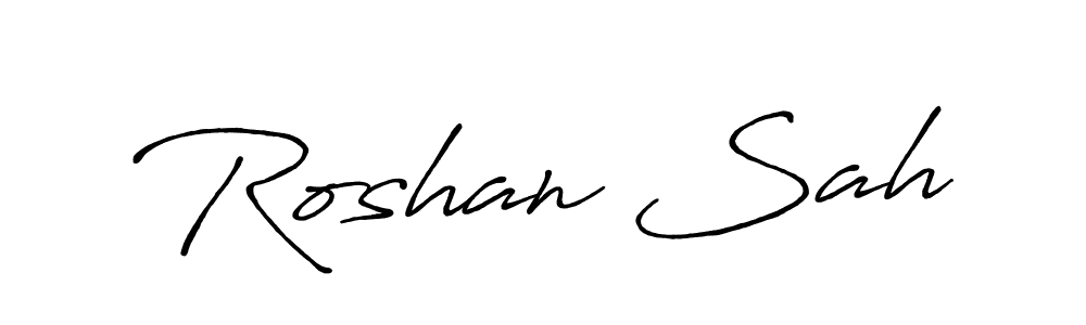 Use a signature maker to create a handwritten signature online. With this signature software, you can design (Antro_Vectra_Bolder) your own signature for name Roshan Sah. Roshan Sah signature style 7 images and pictures png